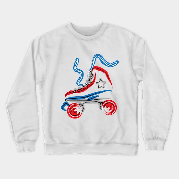 Four Wheels Roller Skate Crewneck Sweatshirt by perrolin